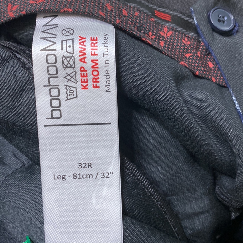 BOOHOO SKINNY LARGE SCALE WINDOWPANE CHECK SUIT PANTS Size 32R - Picture 6 of 8